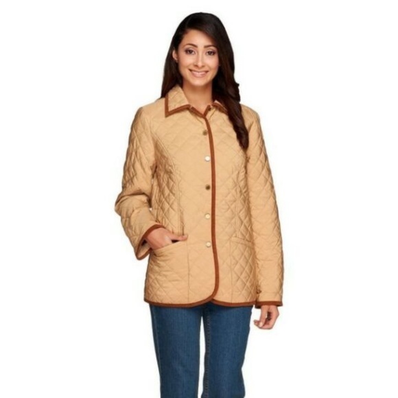 Joan Rivers Jackets & Coats Joan Rivers Camel Brown Quilted Barn